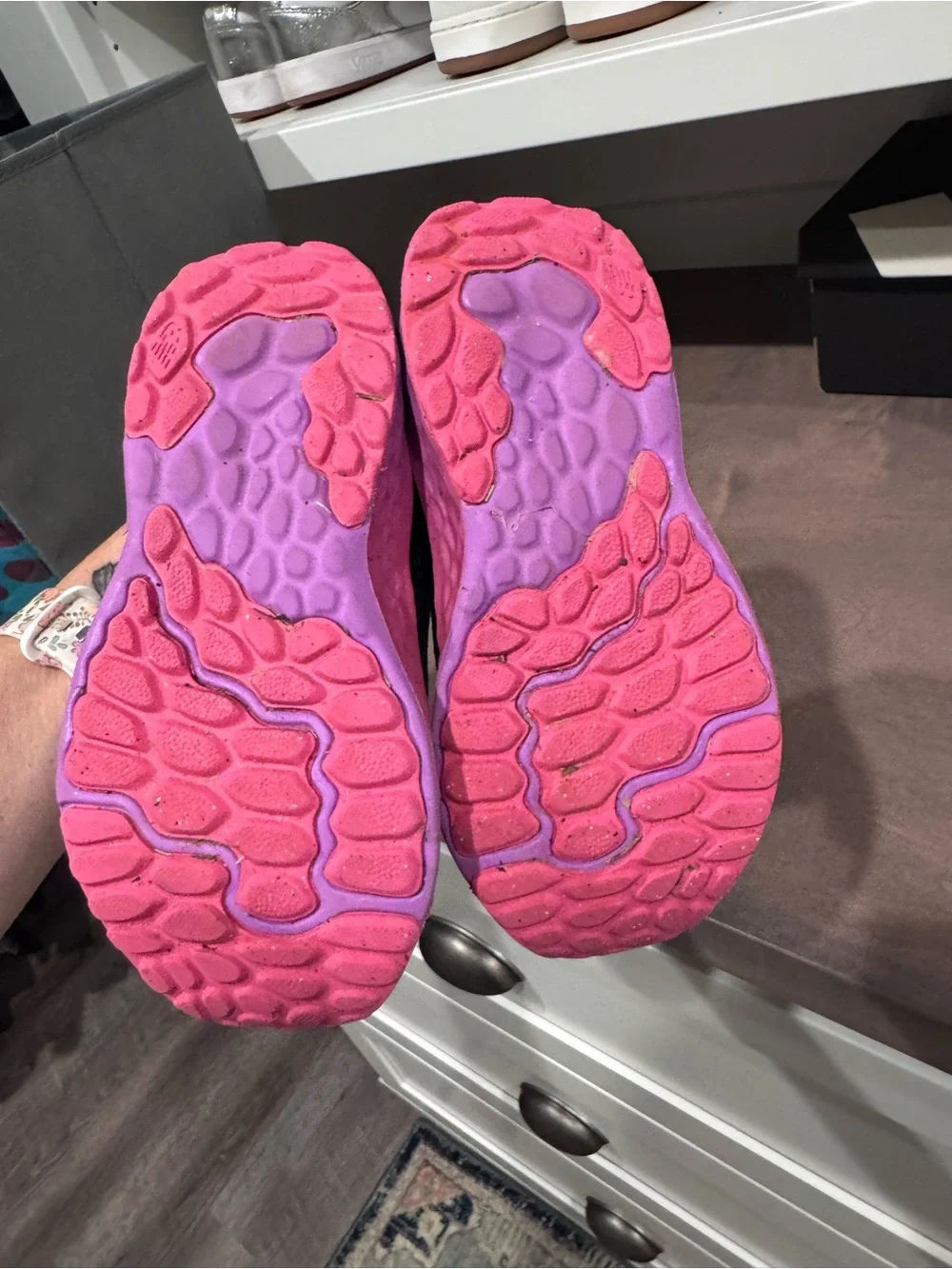 New Balance Black Sneakers with Pink and Orange Accents